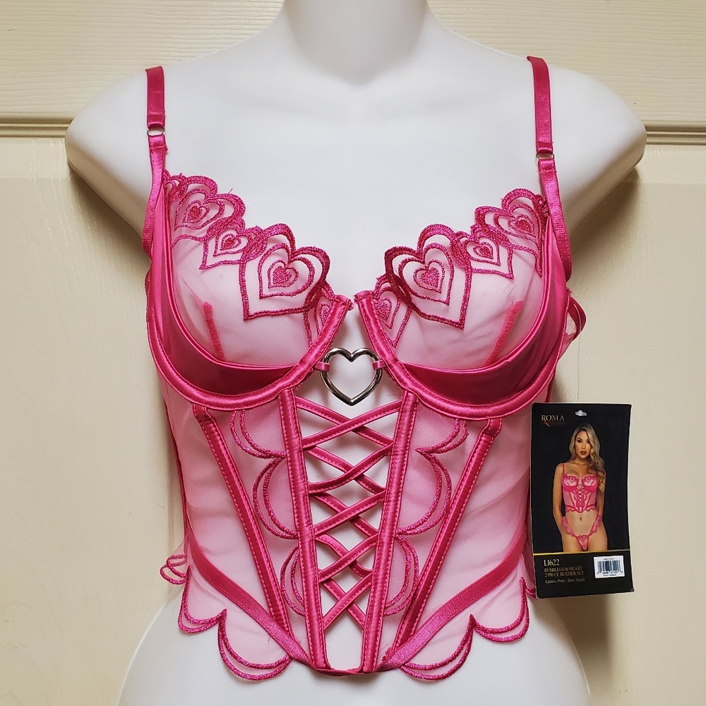 Roma Pink Lace-Up Bra Intimates